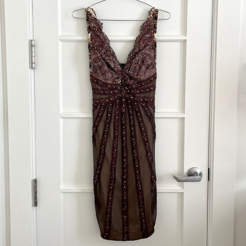 Mandalay silk dress with beads and sequins in size 6